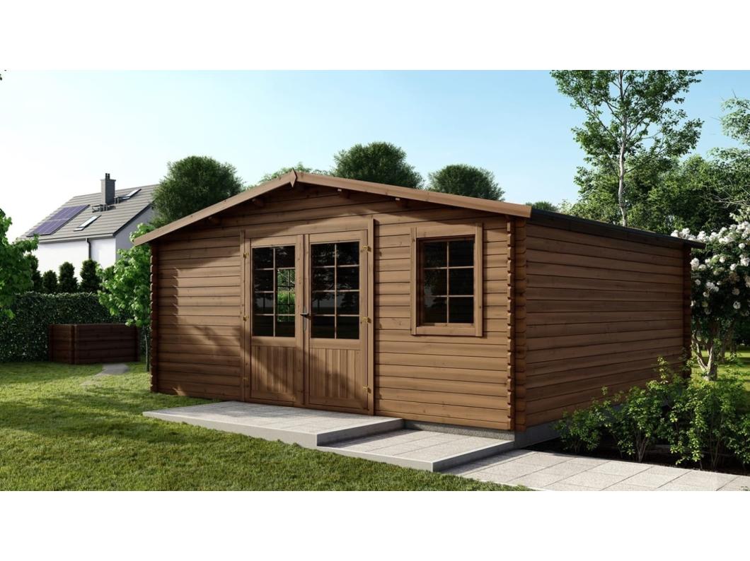 Casetta da giardino in legno - 25m2 - 5x5m - impregnata - 28mm - colore: marrone - DOM596 - ALTANKA