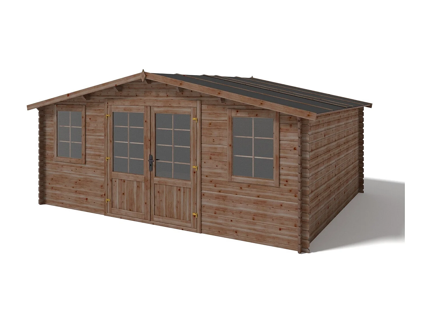 Abri de jardin en bois - 20m2 - 5x4m - Traité - Ep. 28mm - Couleur: marron - DOM566 - ALTANKA