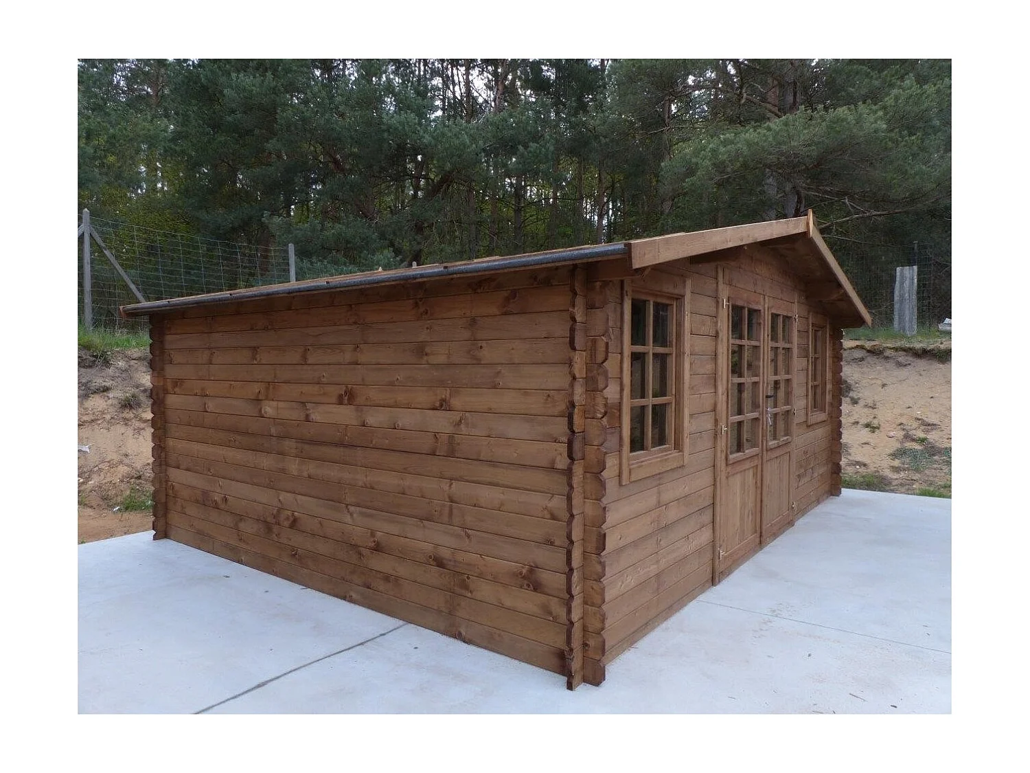 Abri de jardin en bois - 20m2 - 5x4m - Traité - Ep. 28mm - Couleur: marron - DOM566 - ALTANKA