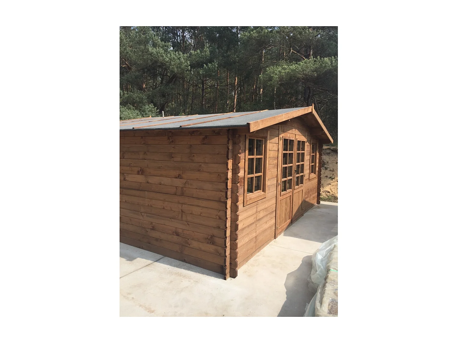 Abri de jardin en bois - 20m2 - 5x4m - Traité - Ep. 28mm - Couleur: marron - DOM566 - ALTANKA