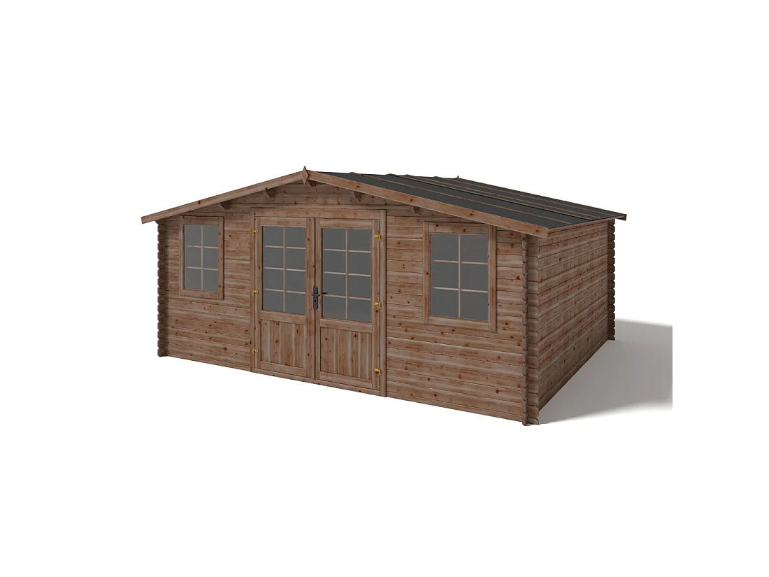 Casetta da giardino in legno - 20m2 - 5x4m - impregnata - 28mm - colore: marrone - DOM566 - ALTANKA