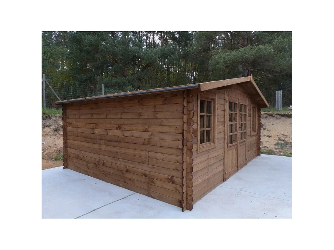 Casetta da giardino in legno - 20m2 - 5x4m - impregnata - 28mm - colore: marrone - DOM566 - ALTANKA