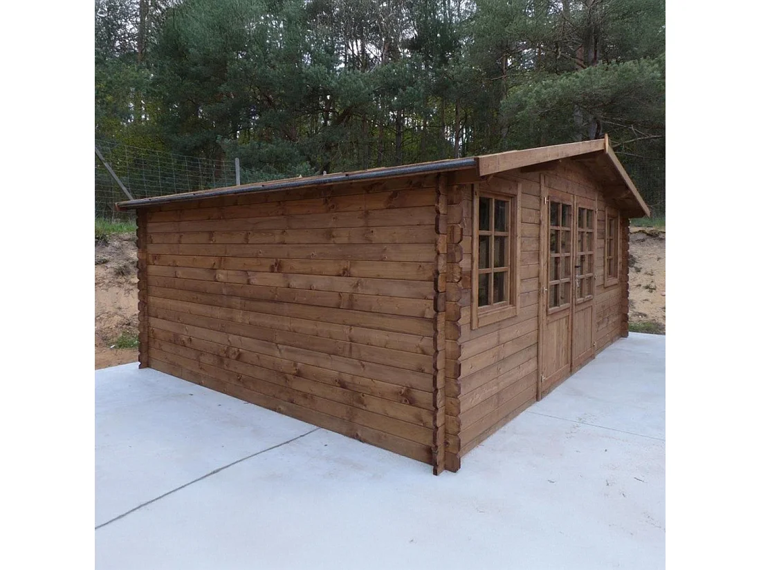 Casetta da giardino in legno - 20m2 - 5x4m - impregnata - 28mm - colore: marrone - DOM566 - ALTANKA