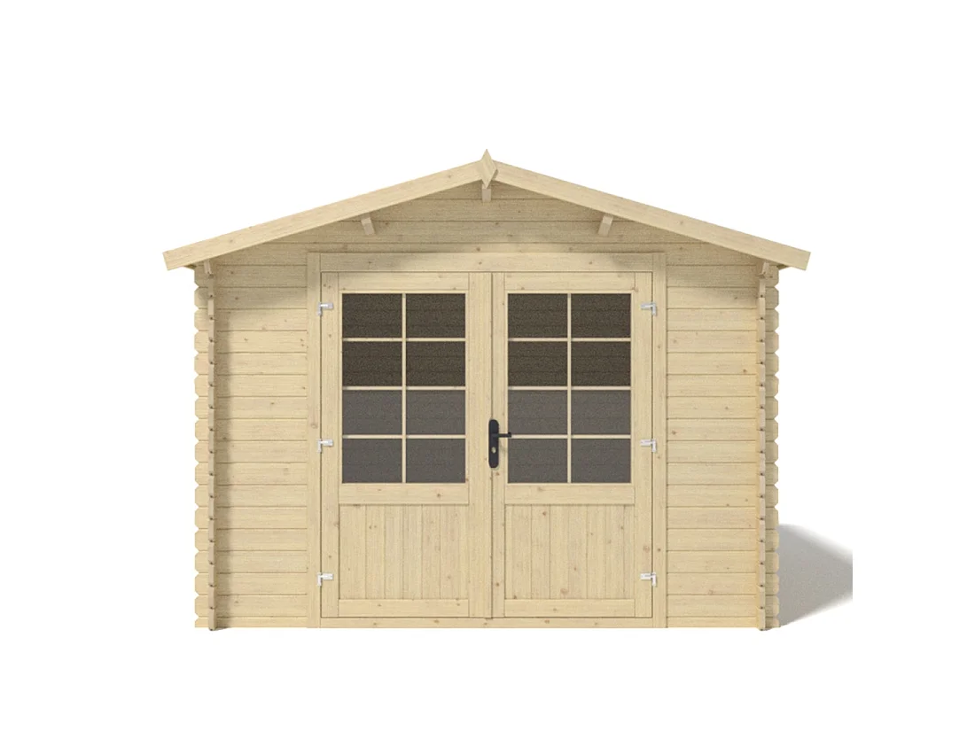 Casetta da giardino in legno - 9m2 - 3x3m - 28mm - colore: naturale - DOM530 - ALTANKA
