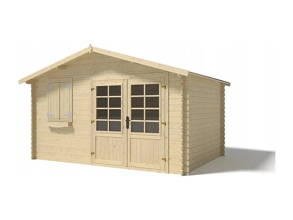 Casetta da giardino in legno - 12.00m2 - 4.00x3.00m - 28mm - colore: naturale - DOM124 - ALTANKA