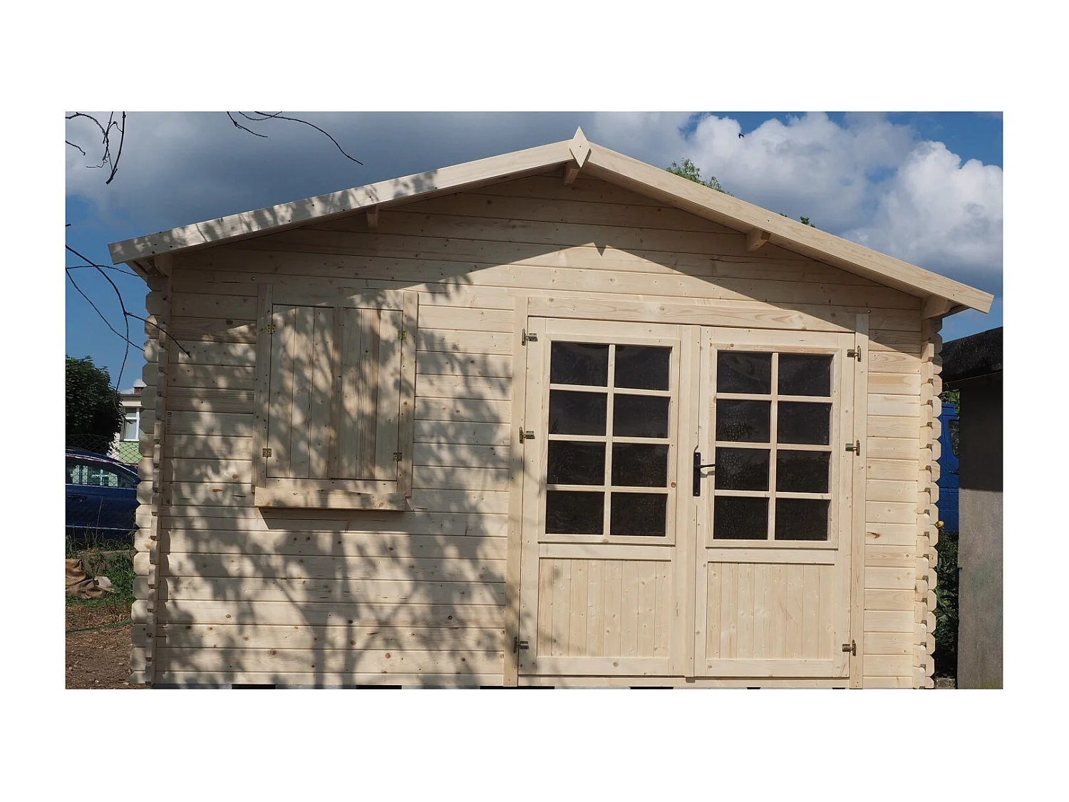 Abri de jardin en bois - 12m2 - 4x3m - Ep. 28mm - Couleur: naturel - DOM124 - ALTANKA