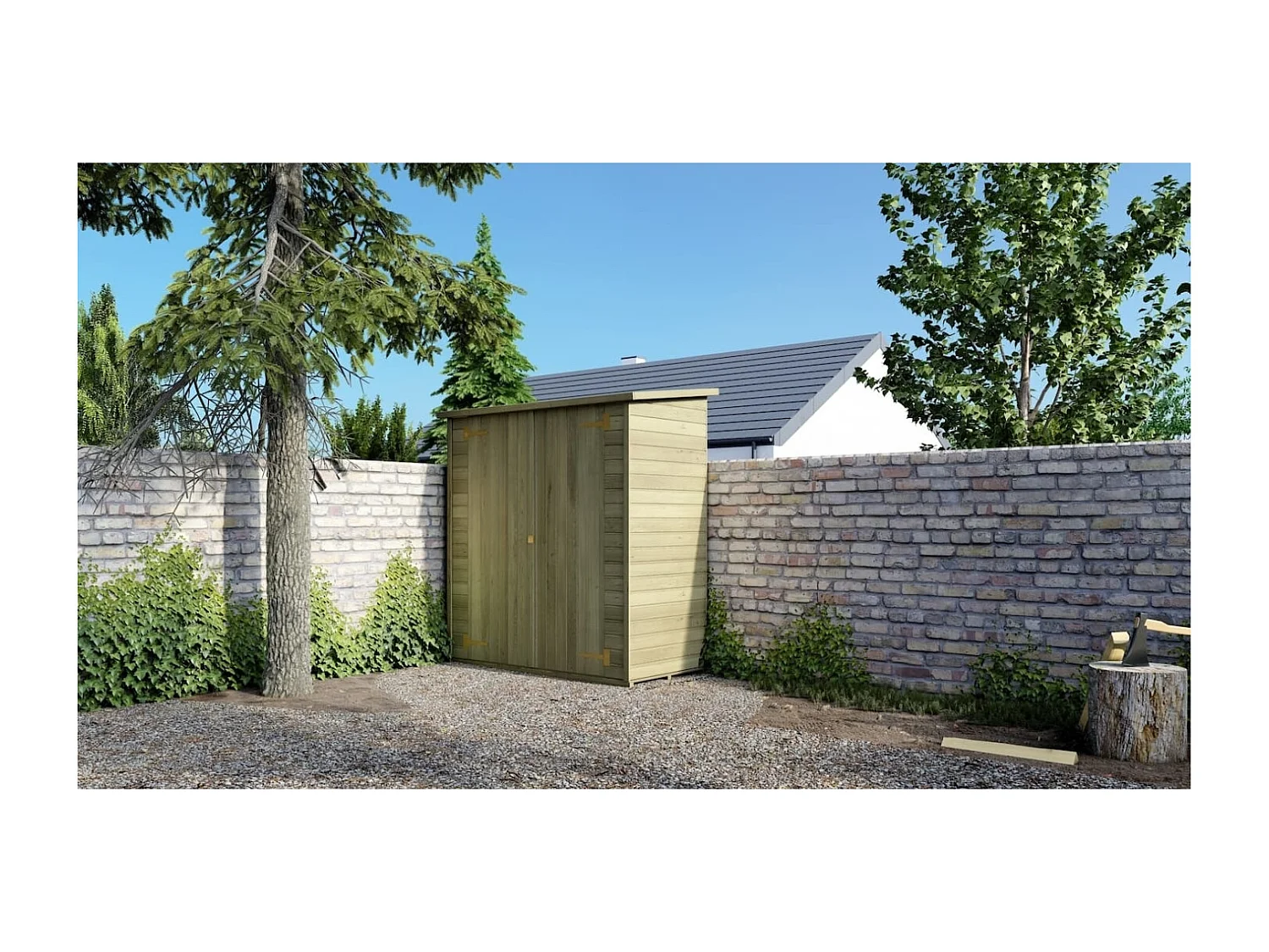 Armoire de jardin à outils 1.66x0.82 m H.1.86 - avec plancher et paroi arrière - DOM84 - ALTANKA