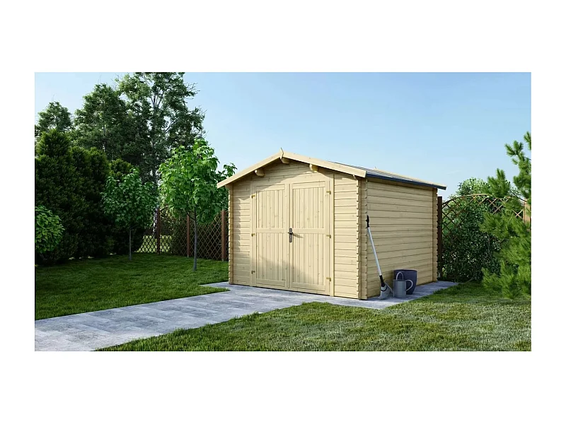 Casetta da giardino in legno - 9.00m2 - 3.00x3.00m - 28mm - colore: naturale - DOM531 - ALTANKA