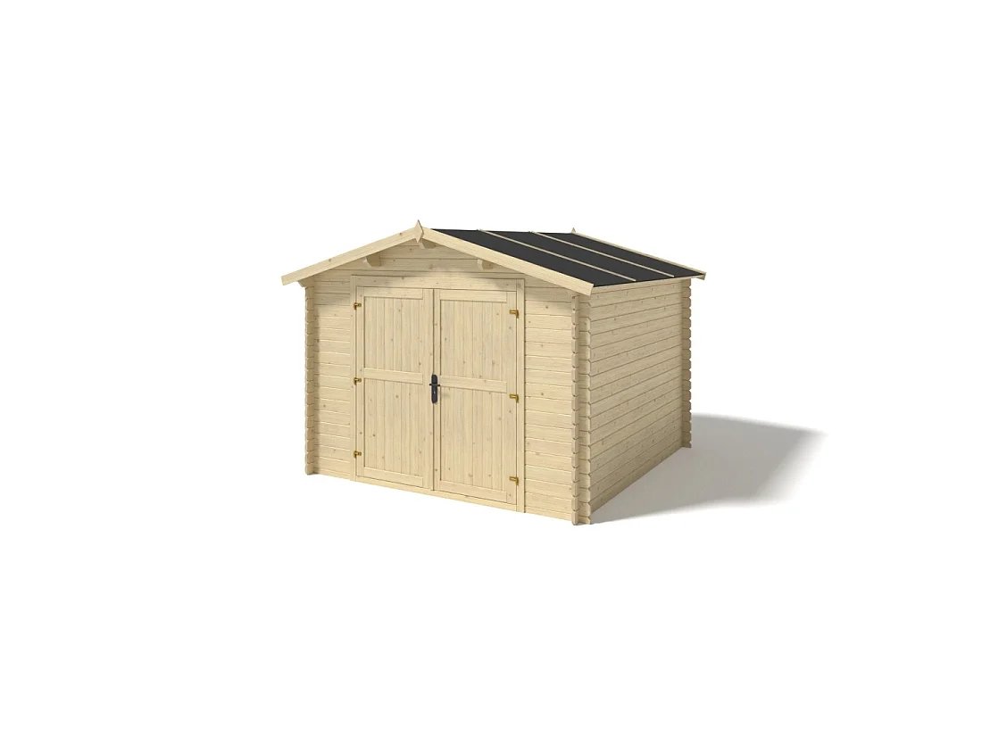 Casetta da giardino in legno - 9m2 - 3x3m - 28mm - colore: naturale - DOM531 - ALTANKA