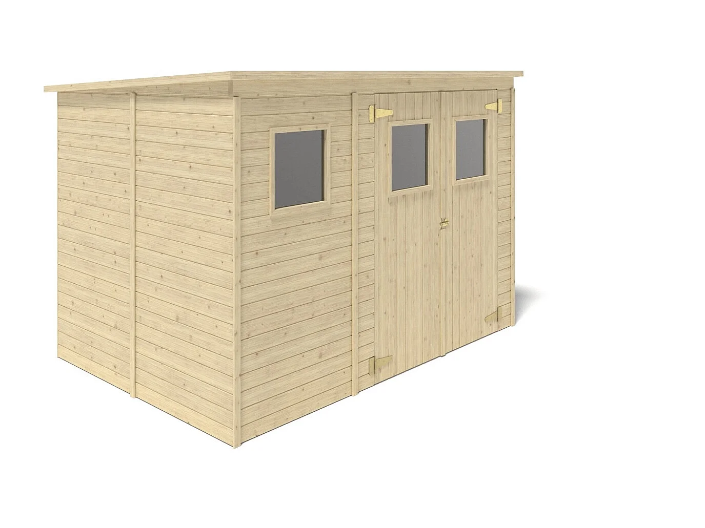 Abri de jardin en bois 4.86 m2 - 2.7x1.8 m - Couleur: naturel - DOM421 - ALTANKA