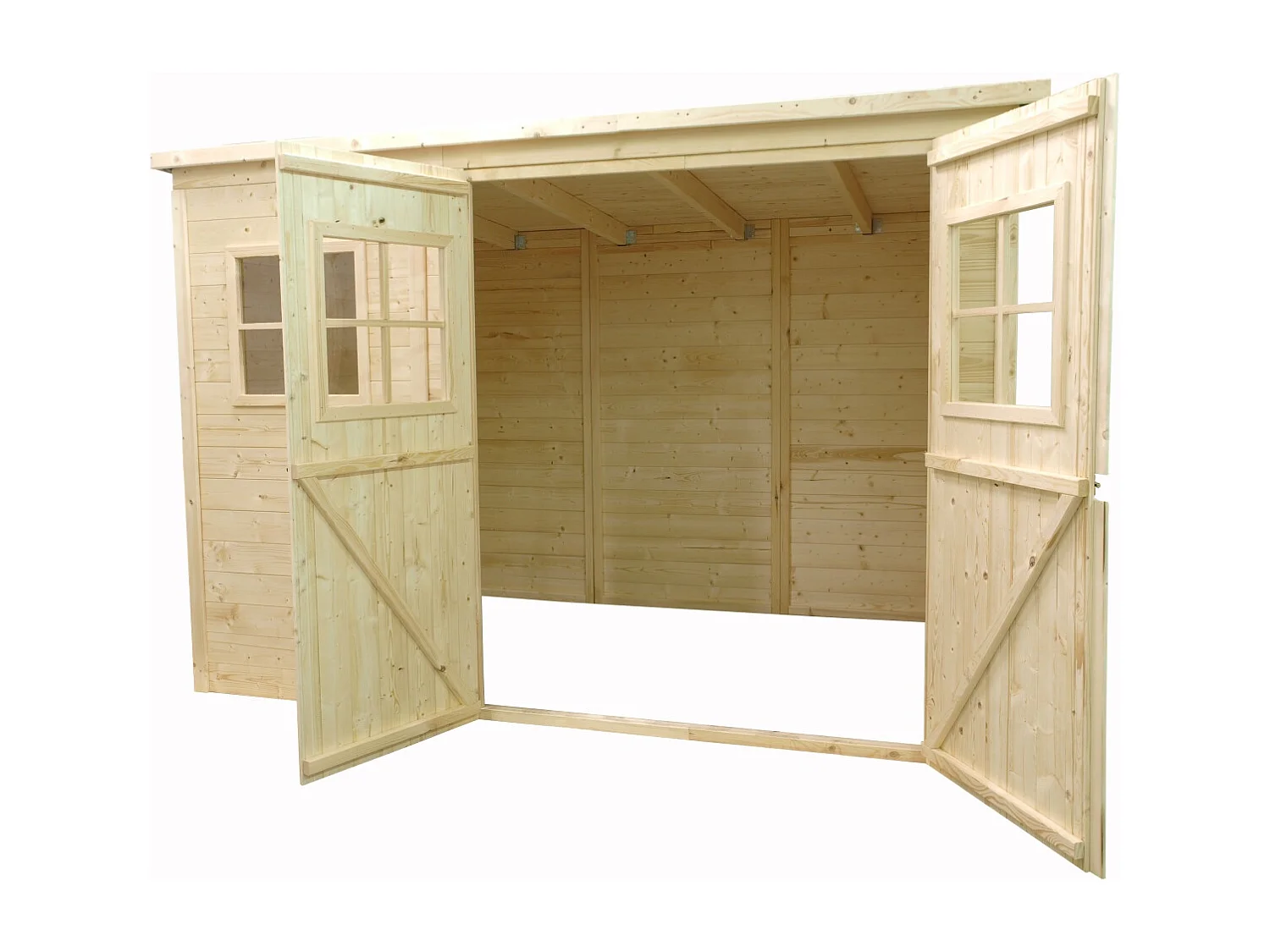 Abri de jardin en bois 4.86 m2 - 2.7x1.8 m - Couleur: naturel - DOM421 - ALTANKA
