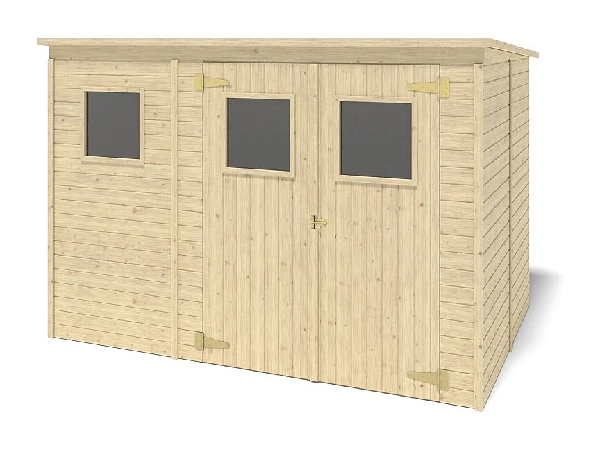 Abri de jardin en bois 4.86 m2 - 2.7x1.8 m - Couleur: naturel - DOM421 - ALTANKA