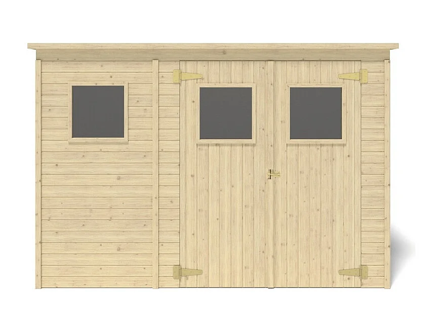Abri de jardin en bois 4.86 m2 - 2.7x1.8 m - Couleur: naturel - DOM421 - ALTANKA