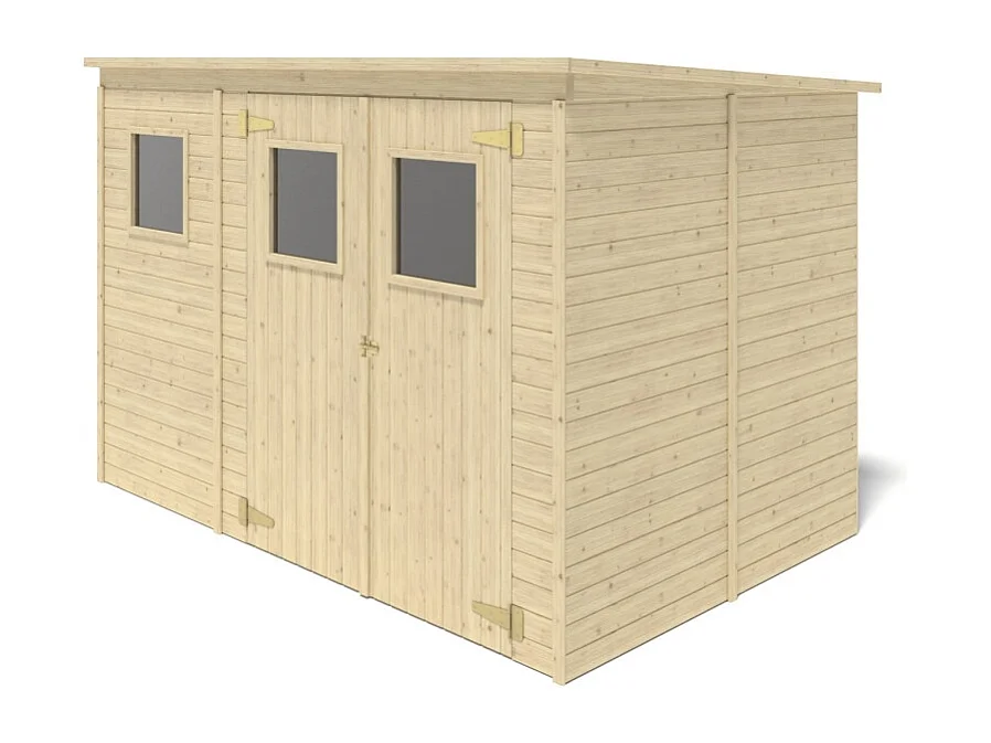 Abri de jardin en bois 4.86 m2 - 2.7x1.8 m - Couleur: naturel - DOM421 - ALTANKA
