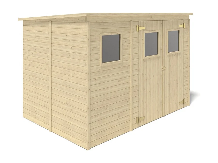 Abri de jardin en bois 4.86 m2 - 2.7x1.8 m - Couleur: naturel - DOM421 - ALTANKA
