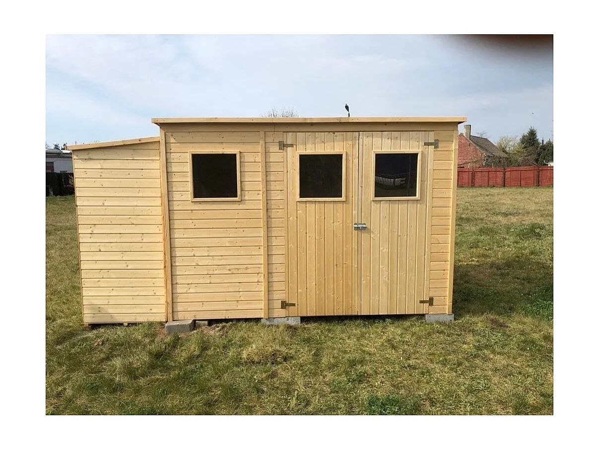 Abri de jardin en bois 4.86 m2 - 2.7x1.8 m - Couleur: naturel - DOM421 - ALTANKA