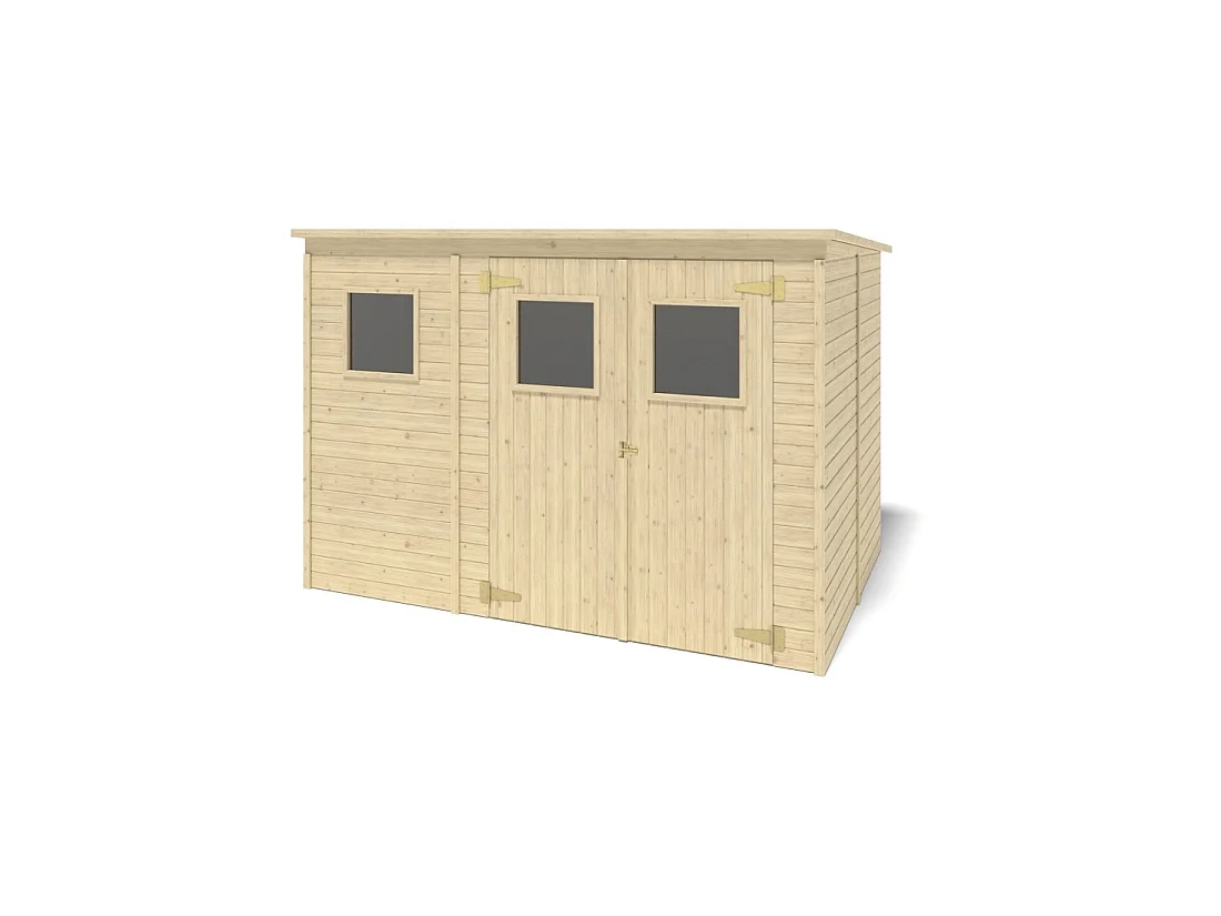 Abri de jardin en bois 4.86 m2 - 2.7x1.8 m - Couleur: naturel - DOM421 - ALTANKA