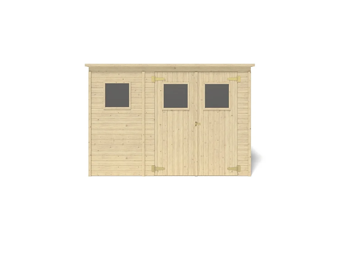 Abri de jardin en bois 4.86 m2 - 2.7x1.8 m - Couleur: naturel - DOM421 - ALTANKA
