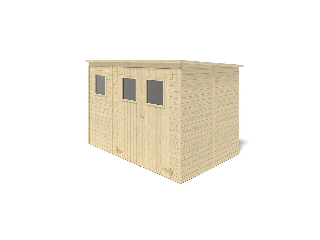 Abri de jardin en bois 4.86 m2 - 2.7x1.8 m - Couleur: naturel - DOM421 - ALTANKA