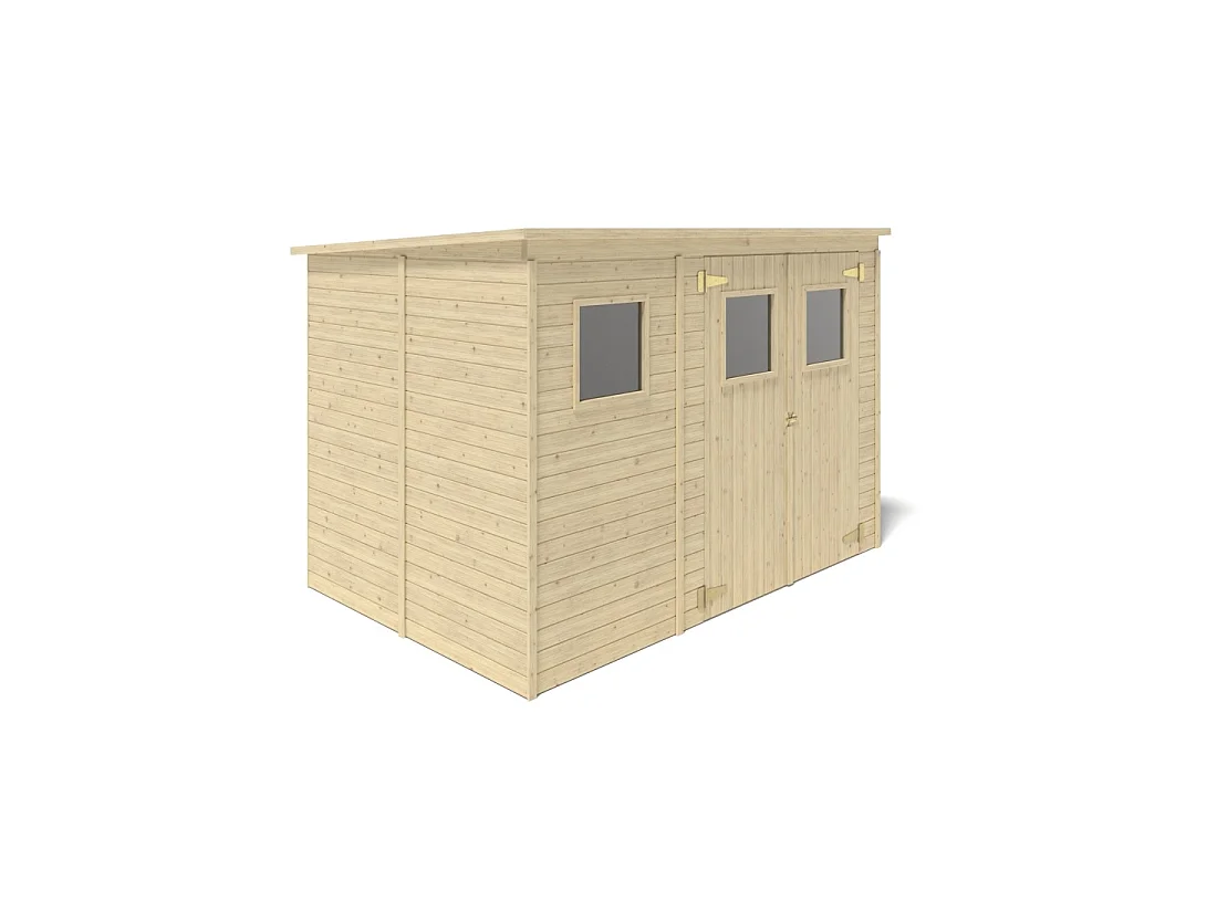 Abri de jardin en bois 4.86 m2 - 2.7x1.8 m - Couleur: naturel - DOM421 - ALTANKA