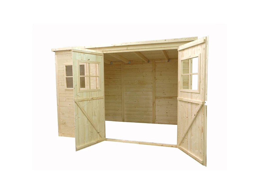 Abri de jardin en bois 4.86 m2 - 2.7x1.8 m - Couleur: naturel - DOM421 - ALTANKA