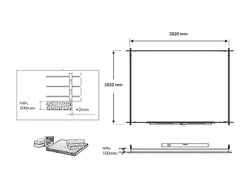 Casetta da giardino in legno - 6m2 - 3x2m - 28mm - colore: naturale - DOM472 - ALTANKA