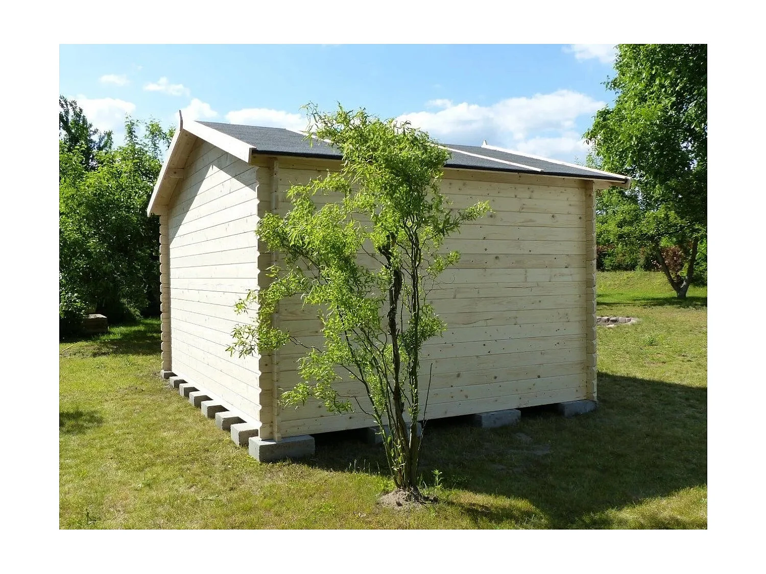 Casetta da giardino in legno - 12.00m2 - 4.00x3.00m - 28mm - colore: naturale - DOM337 - ALTANKA