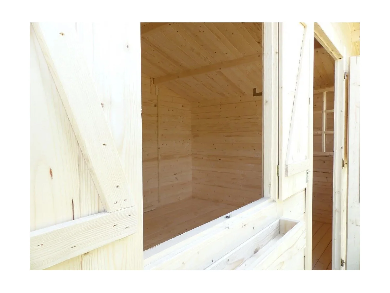 Casetta da giardino in legno - 12.00m2 - 4.00x3.00m - 28mm - colore: naturale - DOM337 - ALTANKA