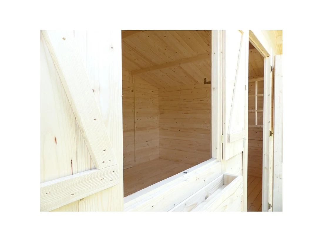 Casetta da giardino in legno - 12m2 - 4x3m - 28mm - colore: naturale - DOM337 - ALTANKA
