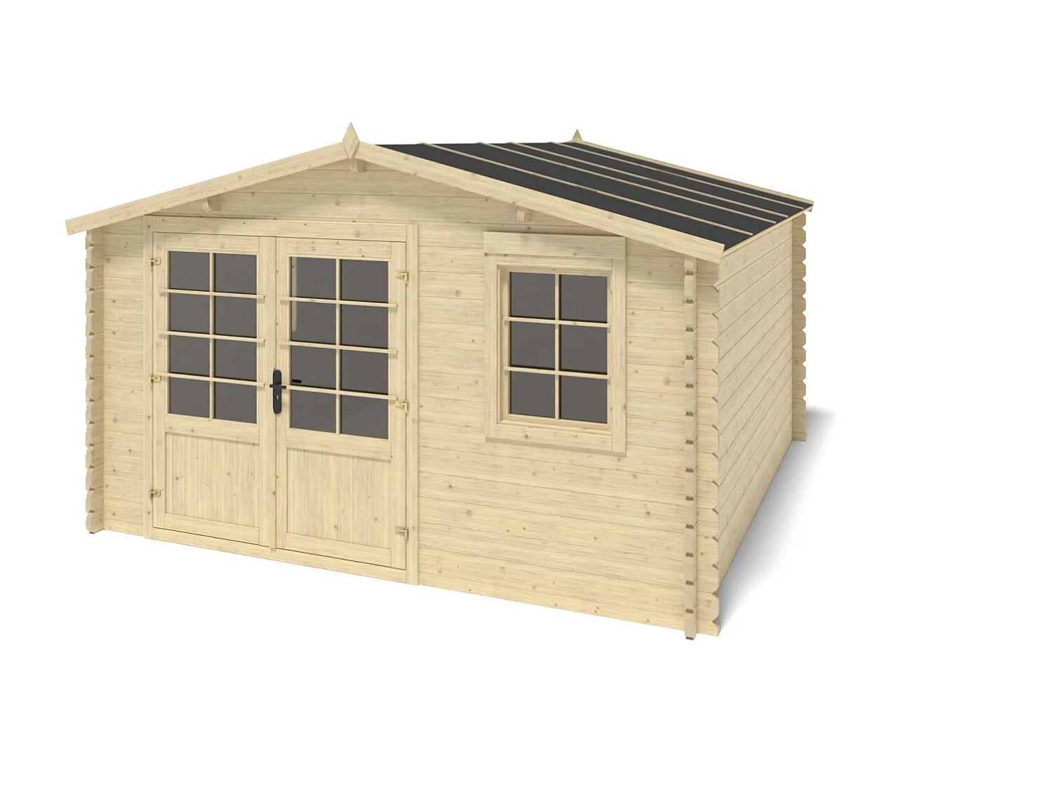 Casetta da giardino in legno - 15.21m2 - 3.90x3.90m - 40mm - colore: naturale - DOM658 - ALTANKA