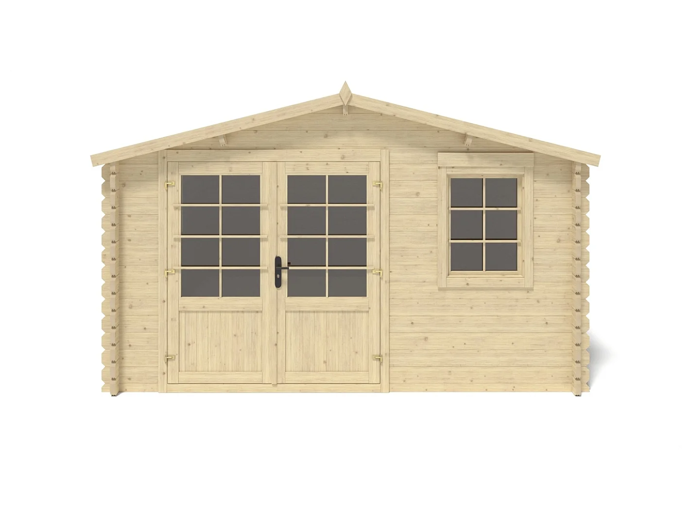 Casetta da giardino in legno - 15.21m2 - 3.9x3.9m - 40mm - colore: naturale - DOM658 - ALTANKA
