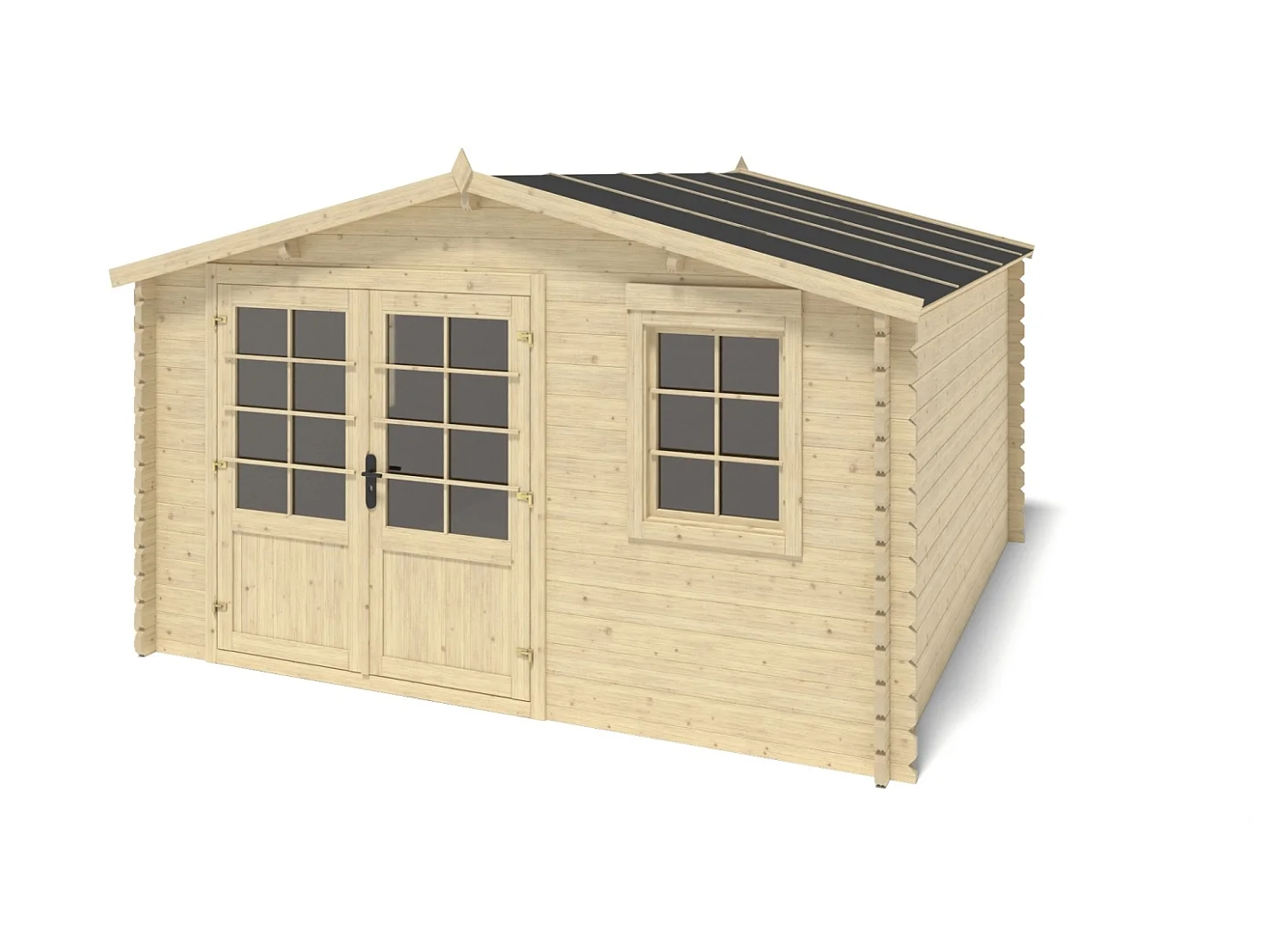 Casetta da giardino in legno - 15.21m2 - 3.9x3.9m - 40mm - colore: naturale - DOM658 - ALTANKA