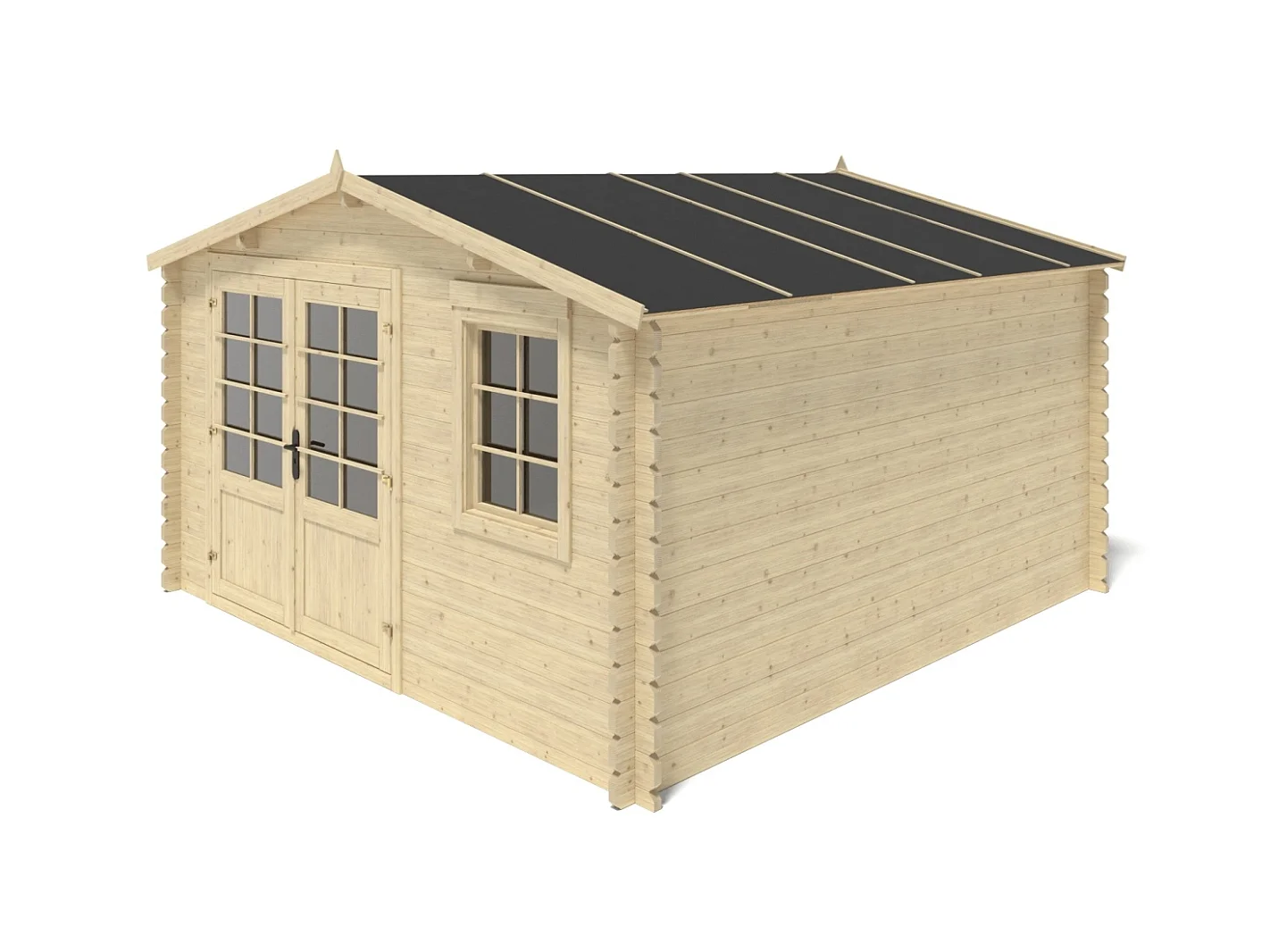 Casetta da giardino in legno - 15.21m2 - 3.9x3.9m - 40mm - colore: naturale - DOM658 - ALTANKA