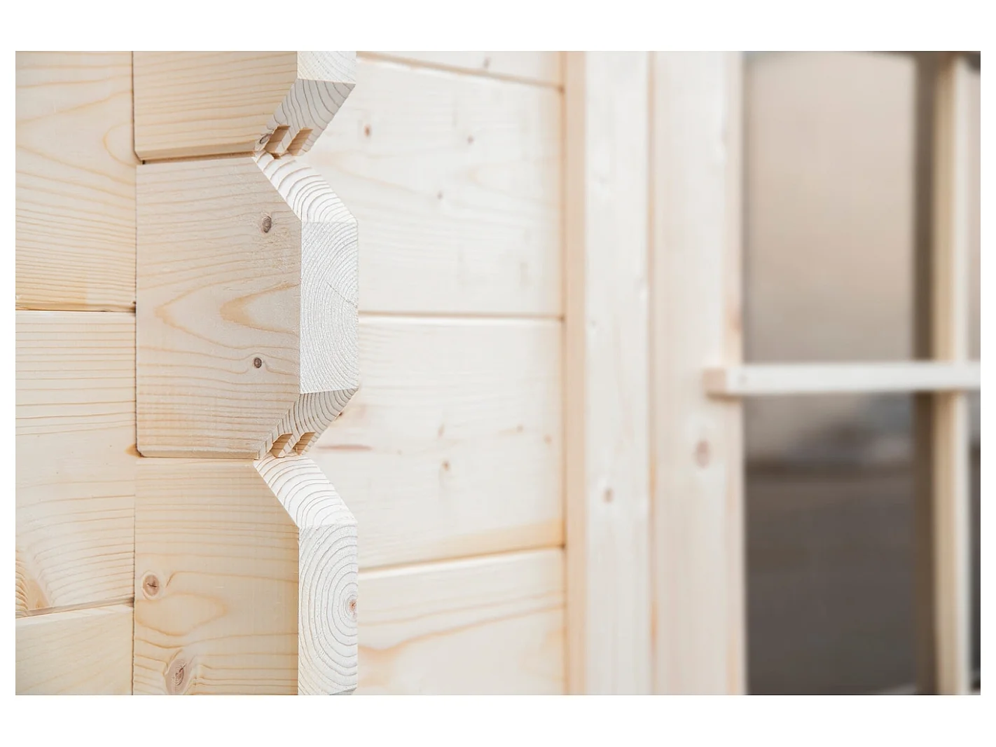 Casetta da giardino in legno - 15.21m2 - 3.9x3.9m - 40mm - colore: naturale - DOM658 - ALTANKA