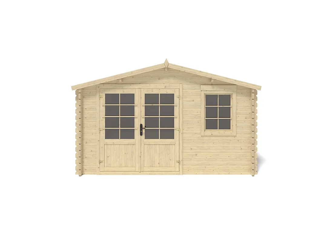 Casetta da giardino in legno - 15.21m2 - 3.9x3.9m - 40mm - colore: naturale - DOM658 - ALTANKA