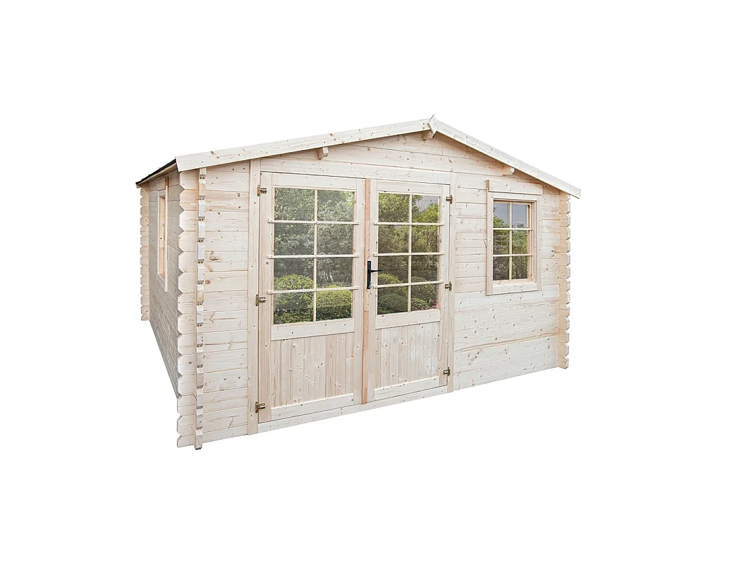 Casetta da giardino in legno - 15.21m2 - 3.9x3.9m - 40mm - colore: naturale - DOM658 - ALTANKA