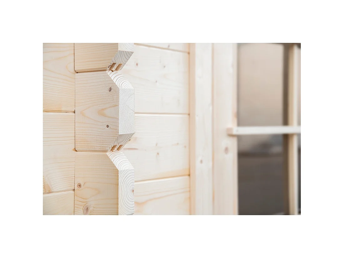 Casetta da giardino in legno - 15.21m2 - 3.9x3.9m - 40mm - colore: naturale - DOM658 - ALTANKA