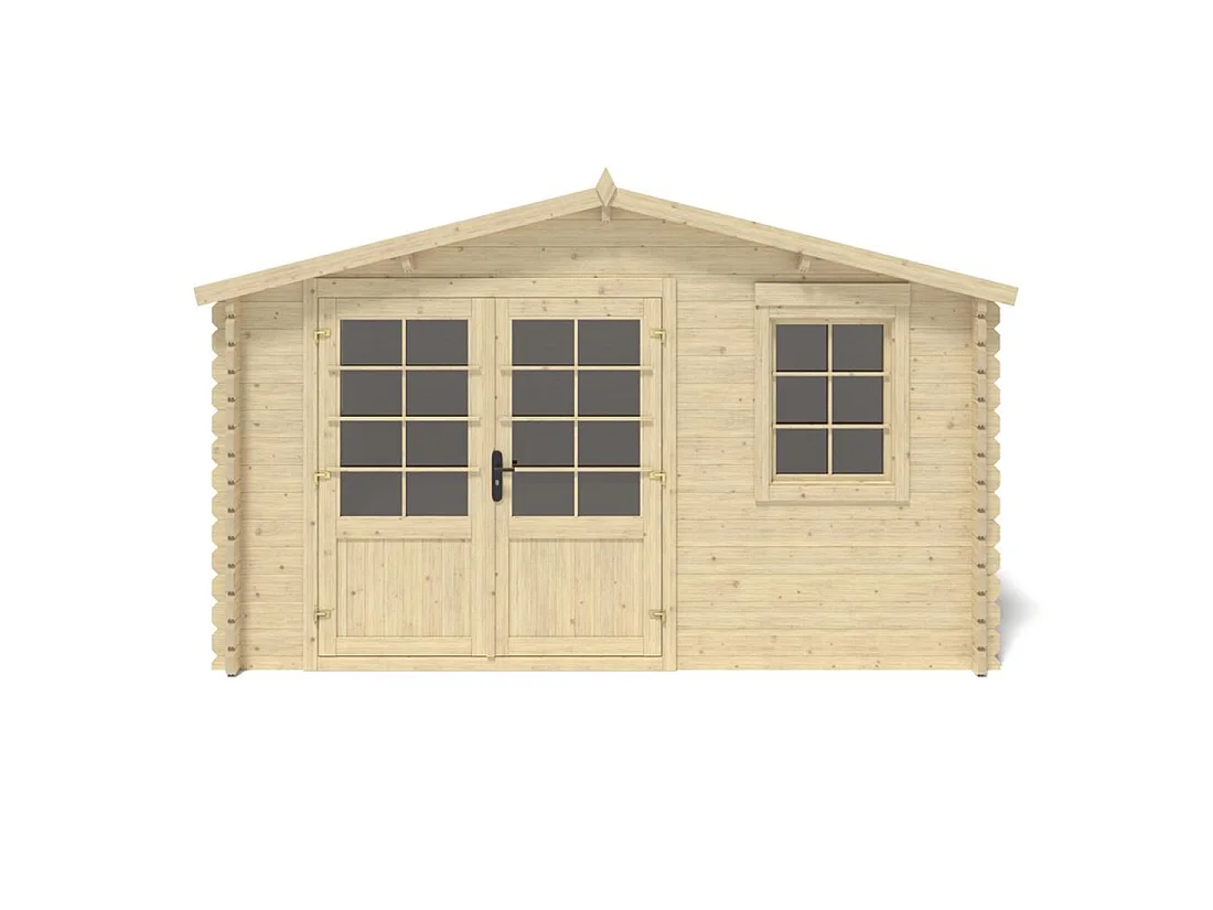 Casetta da giardino in legno - 15.21m2 - 3.9x3.9m - 40mm - colore: naturale - DOM658 - ALTANKA