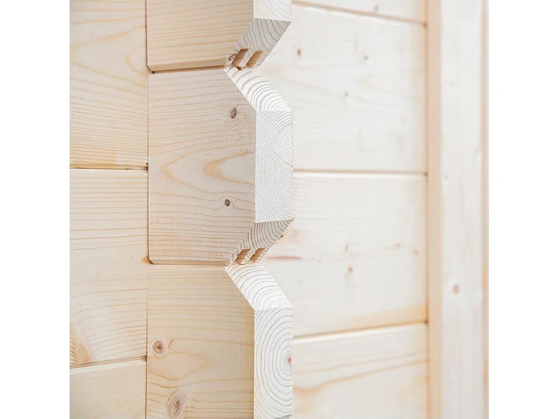 Casetta da giardino in legno - 15.21m2 - 3.9x3.9m - 40mm - colore: naturale - DOM658 - ALTANKA