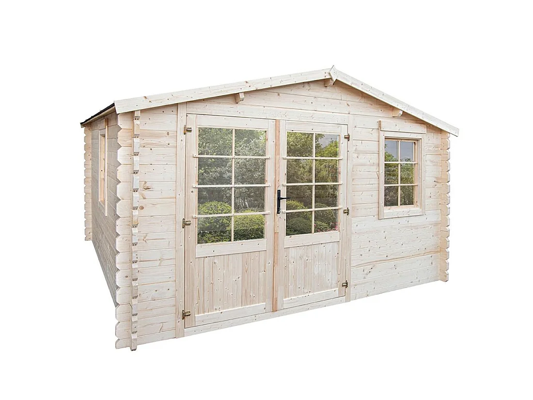 Casetta da giardino in legno - 15.21m2 - 3.9x3.9m - 40mm - colore: naturale - DOM658 - ALTANKA
