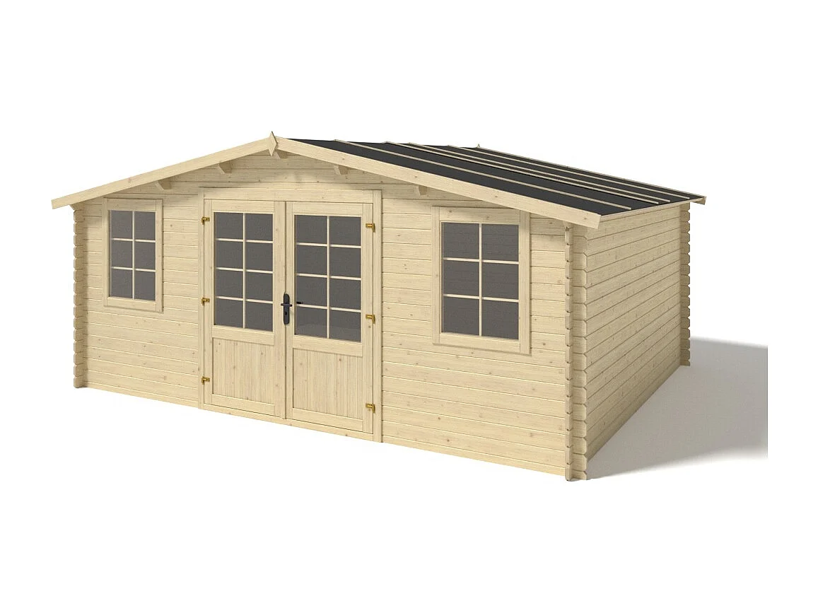 Casetta da giardino in legno - 20.00m2 - 5.00x4.00m - 28mm - colore: naturale - DOM526 - ALTANKA