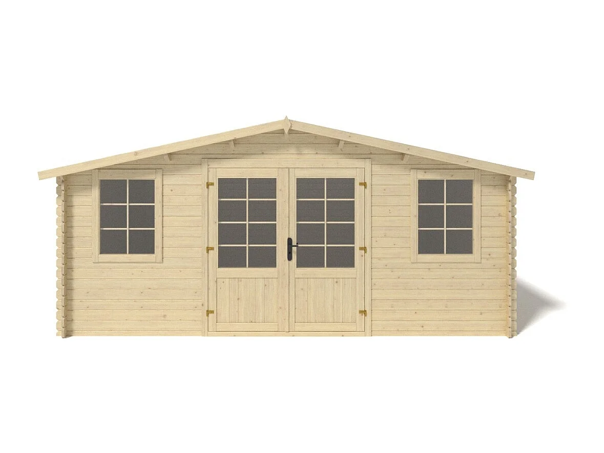 Casetta da giardino in legno - 20.00m2 - 5.00x4.00m - 28mm - colore: naturale - DOM526 - ALTANKA