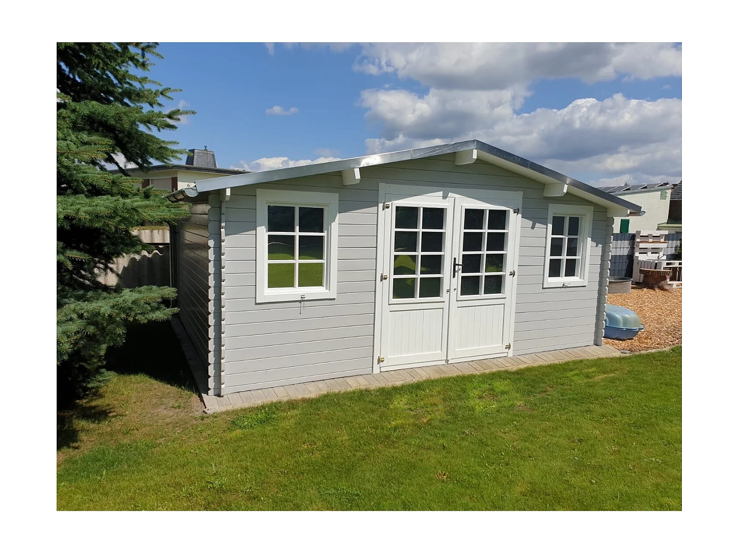 Abri de jardin en bois - 20m2 - 5x4m - Ep. 28mm - Couleur: naturel - DOM526 - ALTANKA