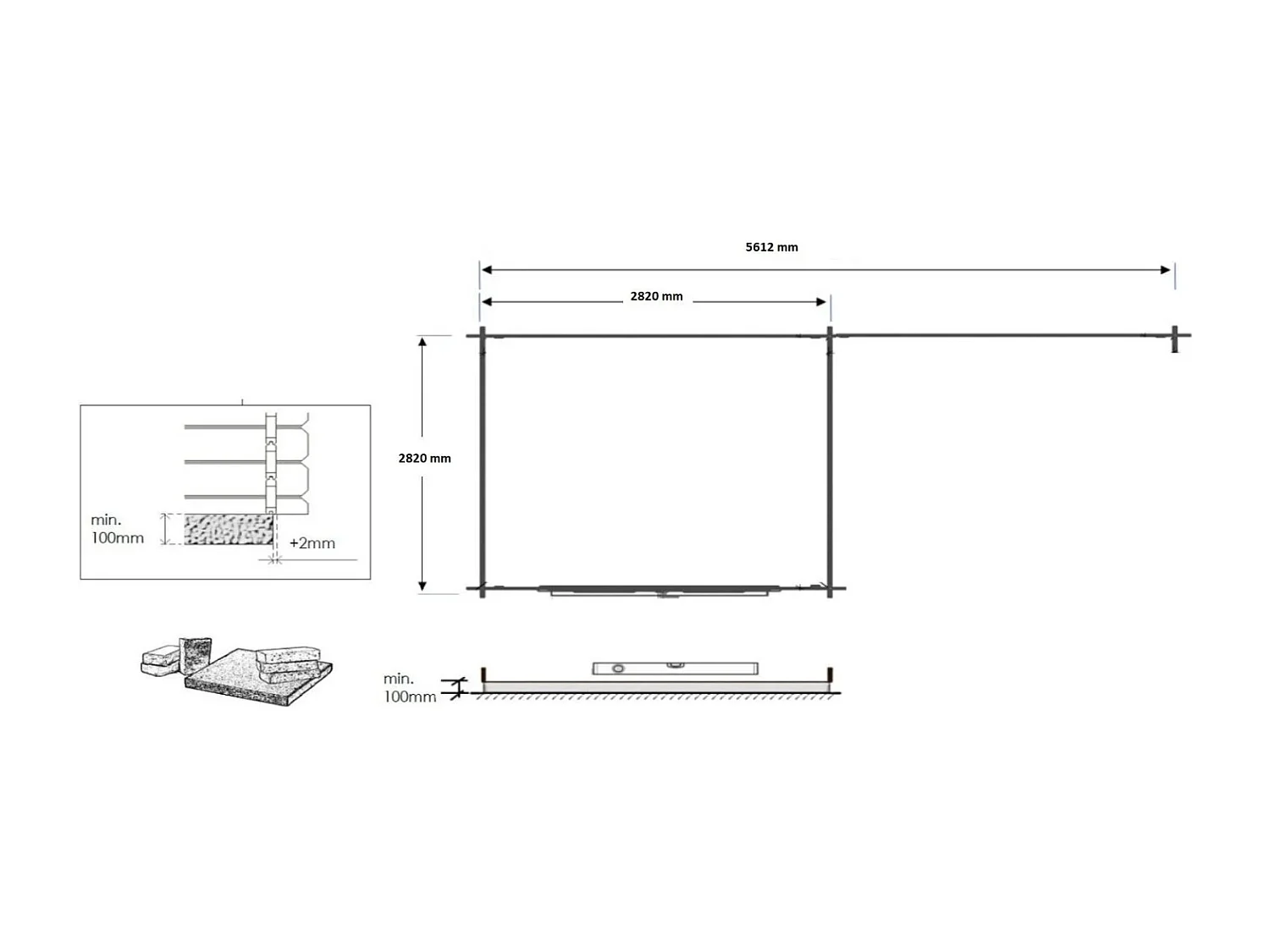 Casetta da giardino in legno - 17.40m2 - 5.79x3.00m - 28mm - colore: naturale - DOM639 - ALTANKA