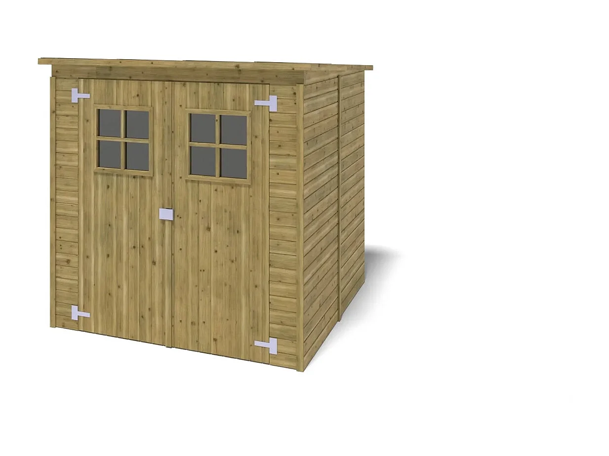 Casetta da giardino in legno 3.42 m2 - 1.90x1.80 m - 12.5 mm - Impregnata - DOM10 - ALTANKA