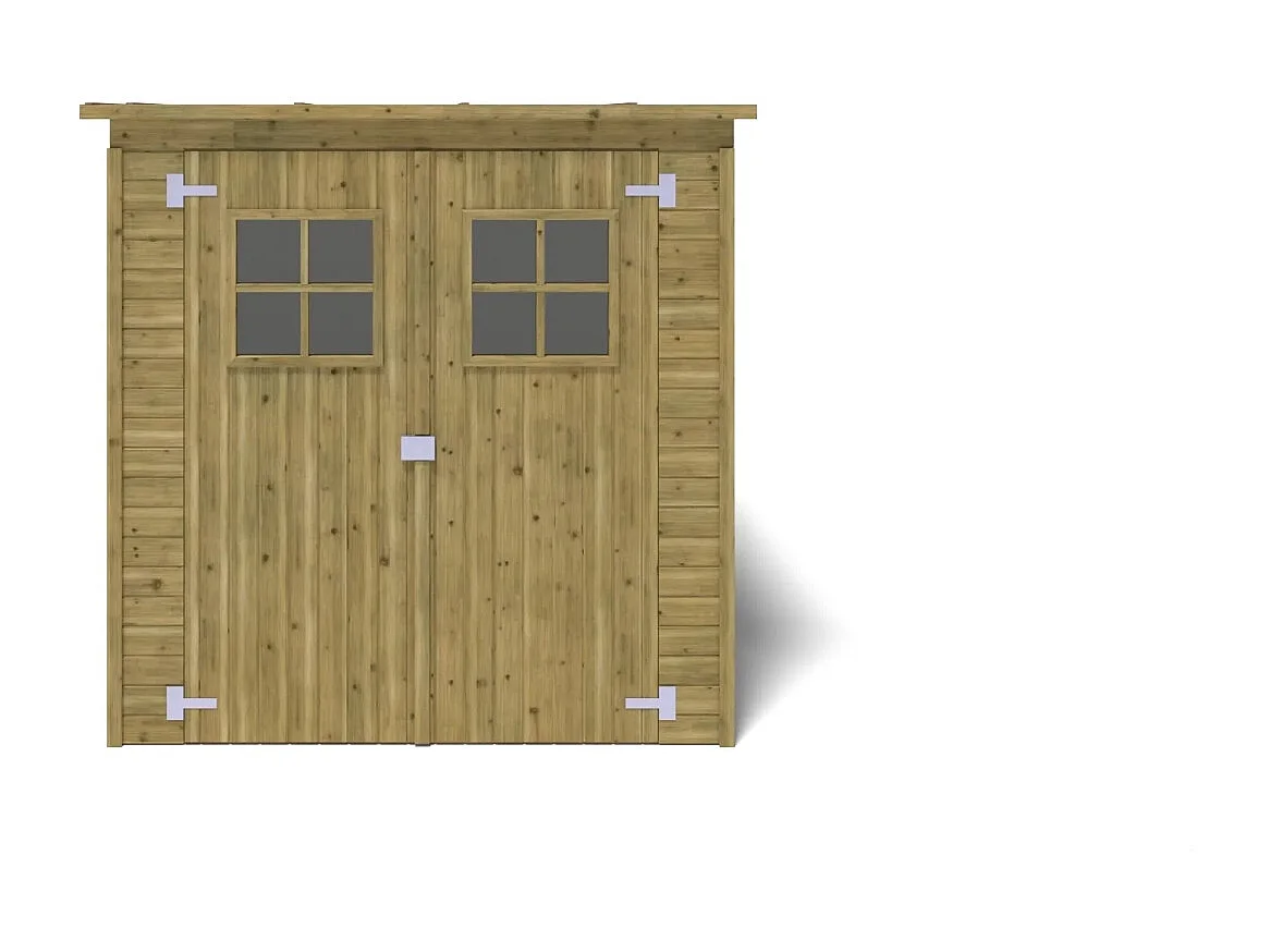 Casetta da giardino in legno 3.42 m2 - 1.90x1.80 m - 12.5 mm - Impregnata - DOM10 - ALTANKA