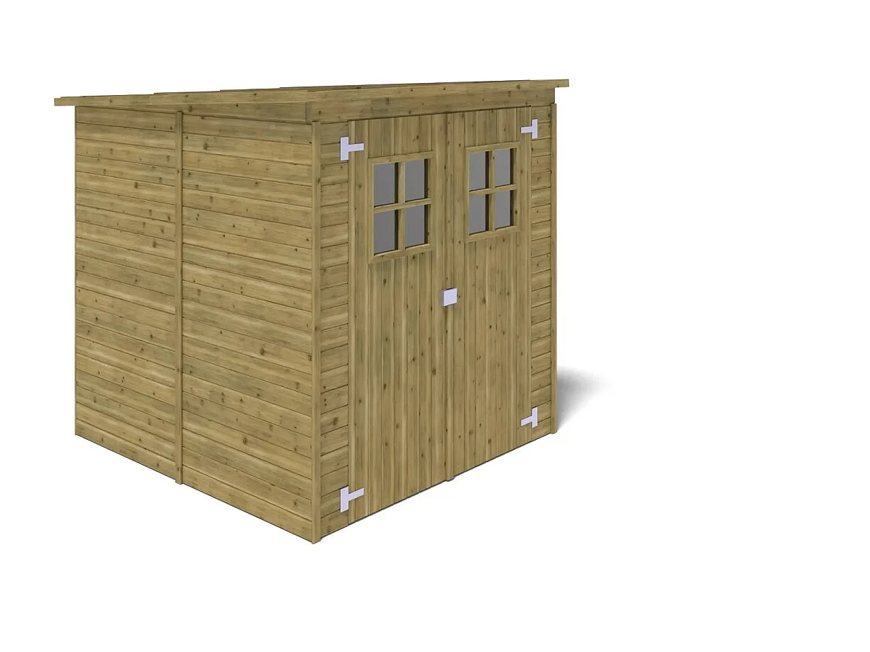 Casetta da giardino in legno 3.42 m2 - 1.90x1.80 m - 12.5 mm - Impregnata - DOM10 - ALTANKA