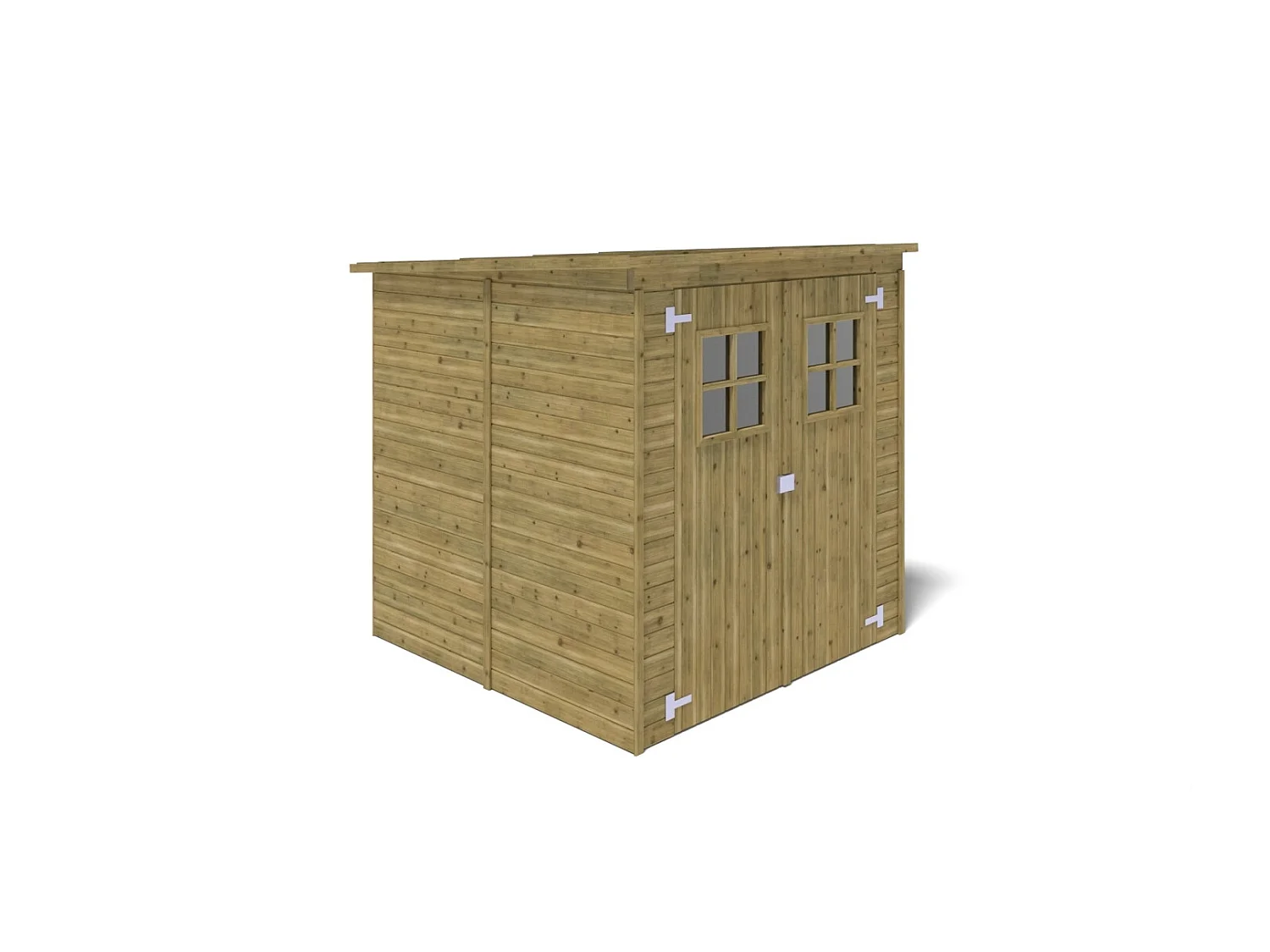 Abri de jardin en bois 3.42 m2 - 1.9x1.8 m - traité - Couleur: vert - DOM10 - ALTANKA