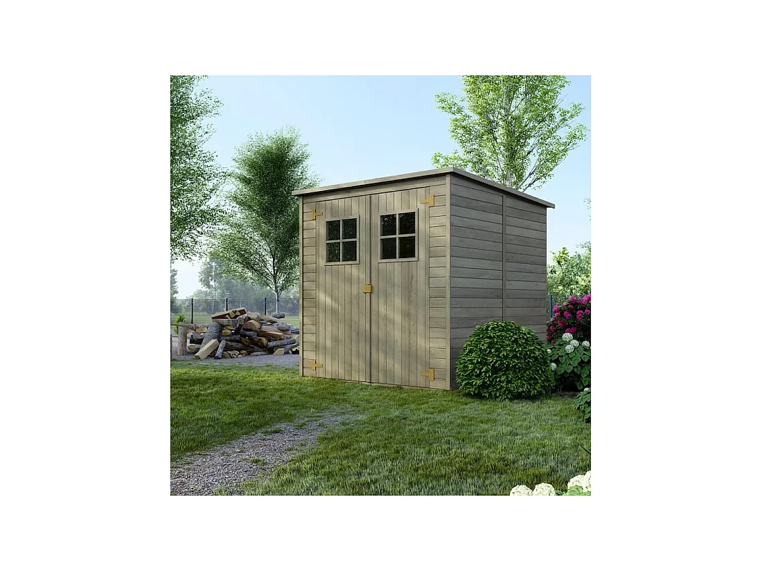 Casetta da giardino in legno 3.42 m2 - 1.9x1.8 m - 12.5 mm - Impregnata - DOM10 - ALTANKA