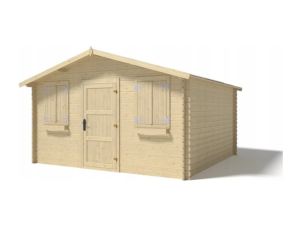 Abri de jardin en bois - 16m2 - 4x4m - Ep. 28mm - Couleur: naturel - DOM149 - ALTANKA